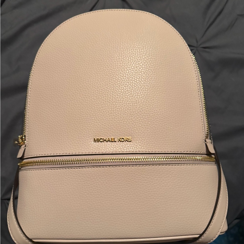 Michael Kors Rhea Blush Leather Backpack
